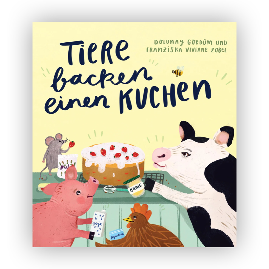 Tiere backen einen Kuchen