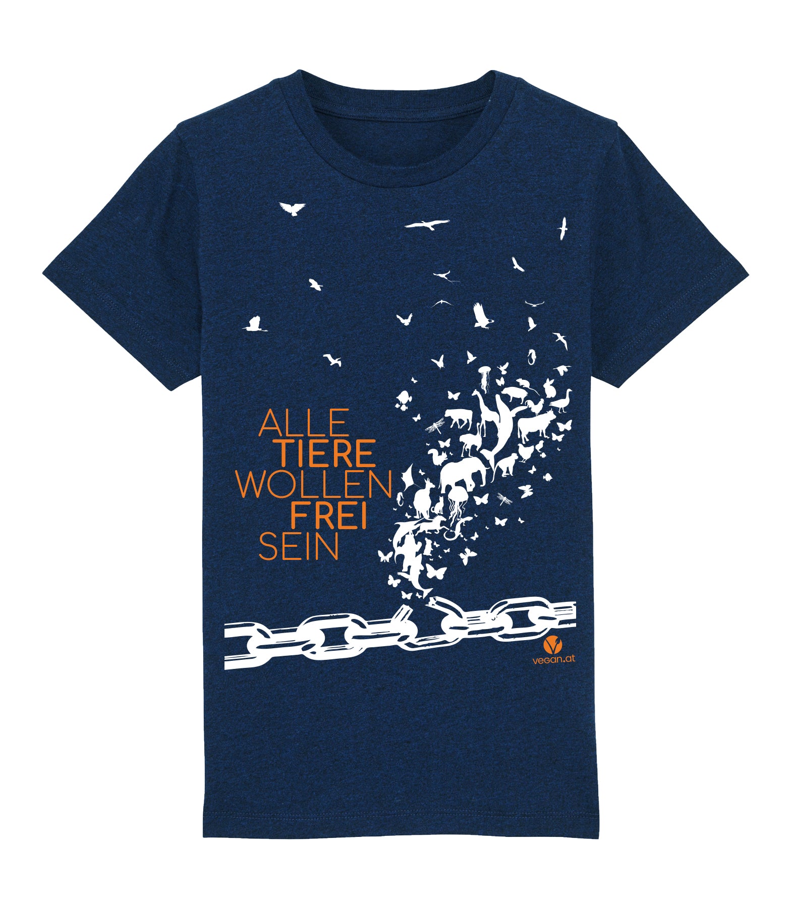Bild von Kindershirt Alle Tiere wollen frei sein in blau