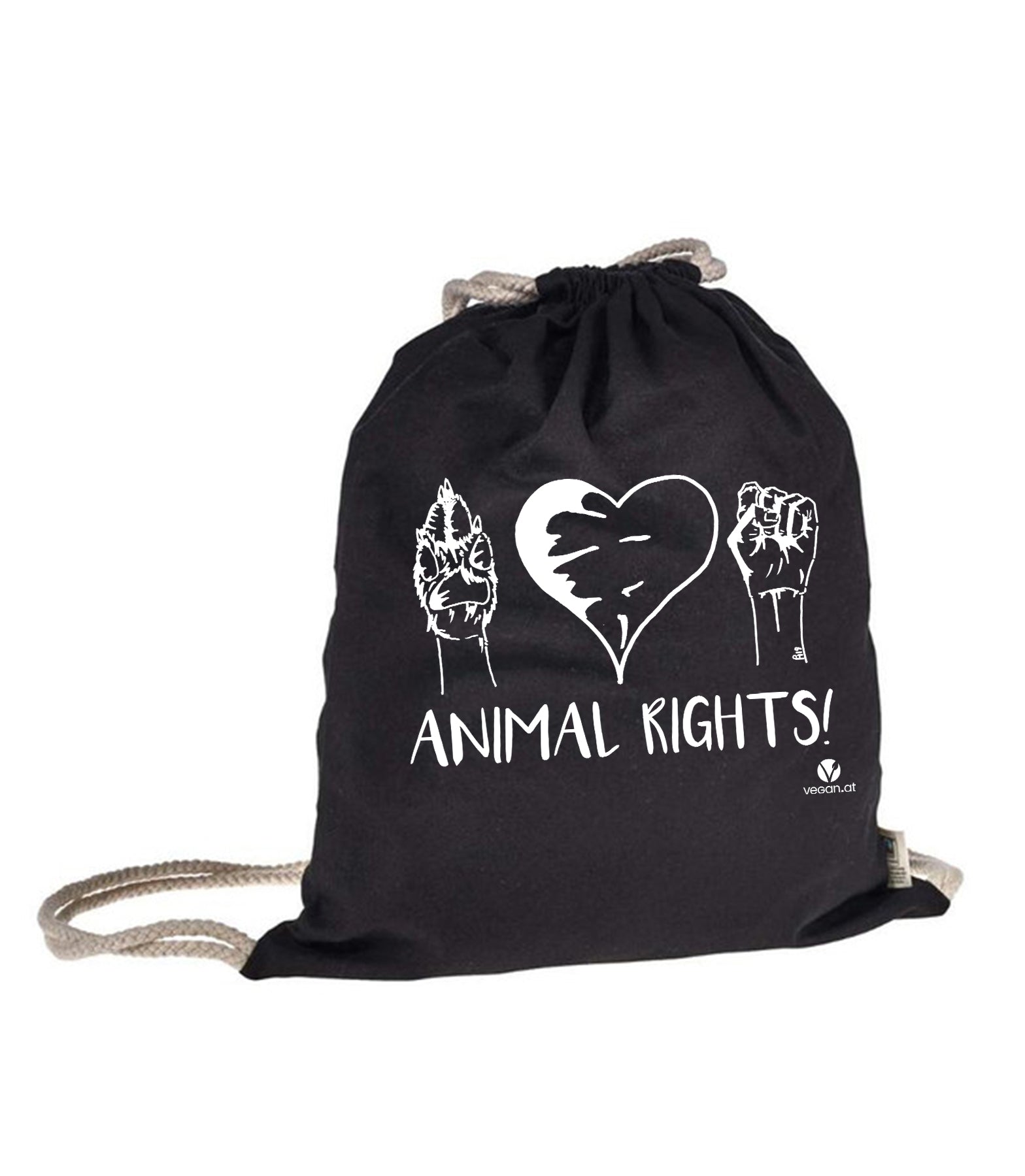 Bild von Turnbeutel Animal Rights in schwarz
