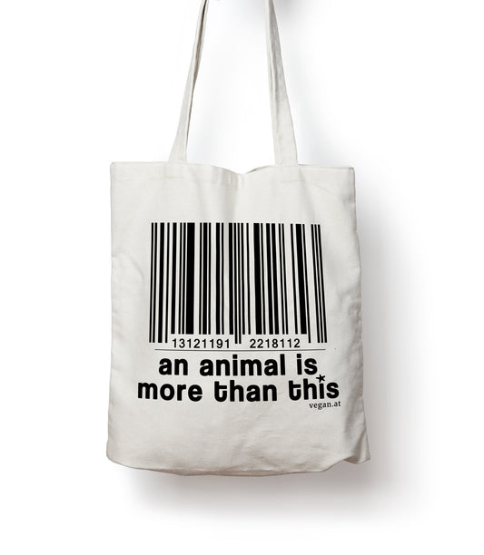 Bild von Stofftasche An Animal Is More Than This in weiß