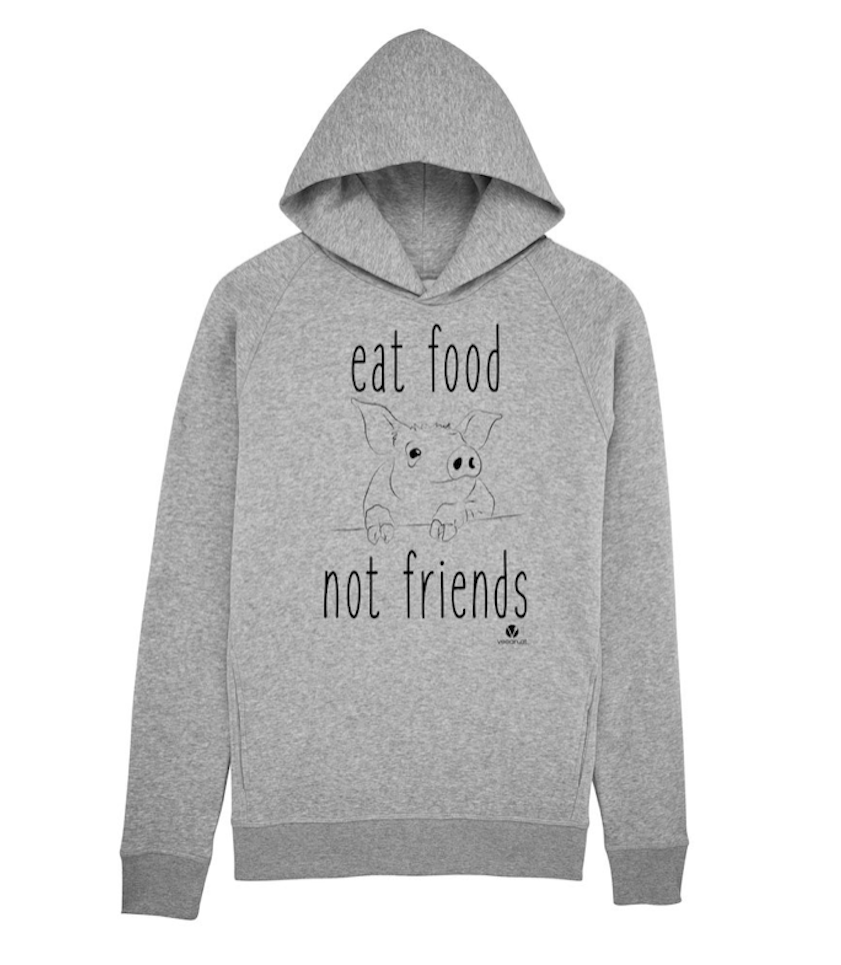 Bild von Pullover Eat Food Not Friends in grau