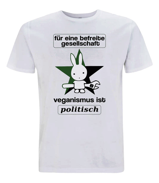 Bild von Shirt Veganismus ist politisch in weiß
