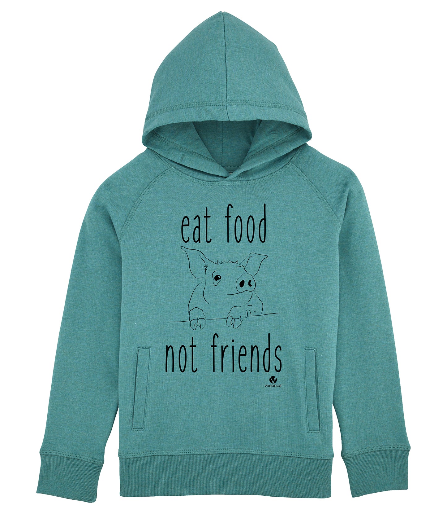 Bild von Kinderpullover Eat Food Not Friends in türkis