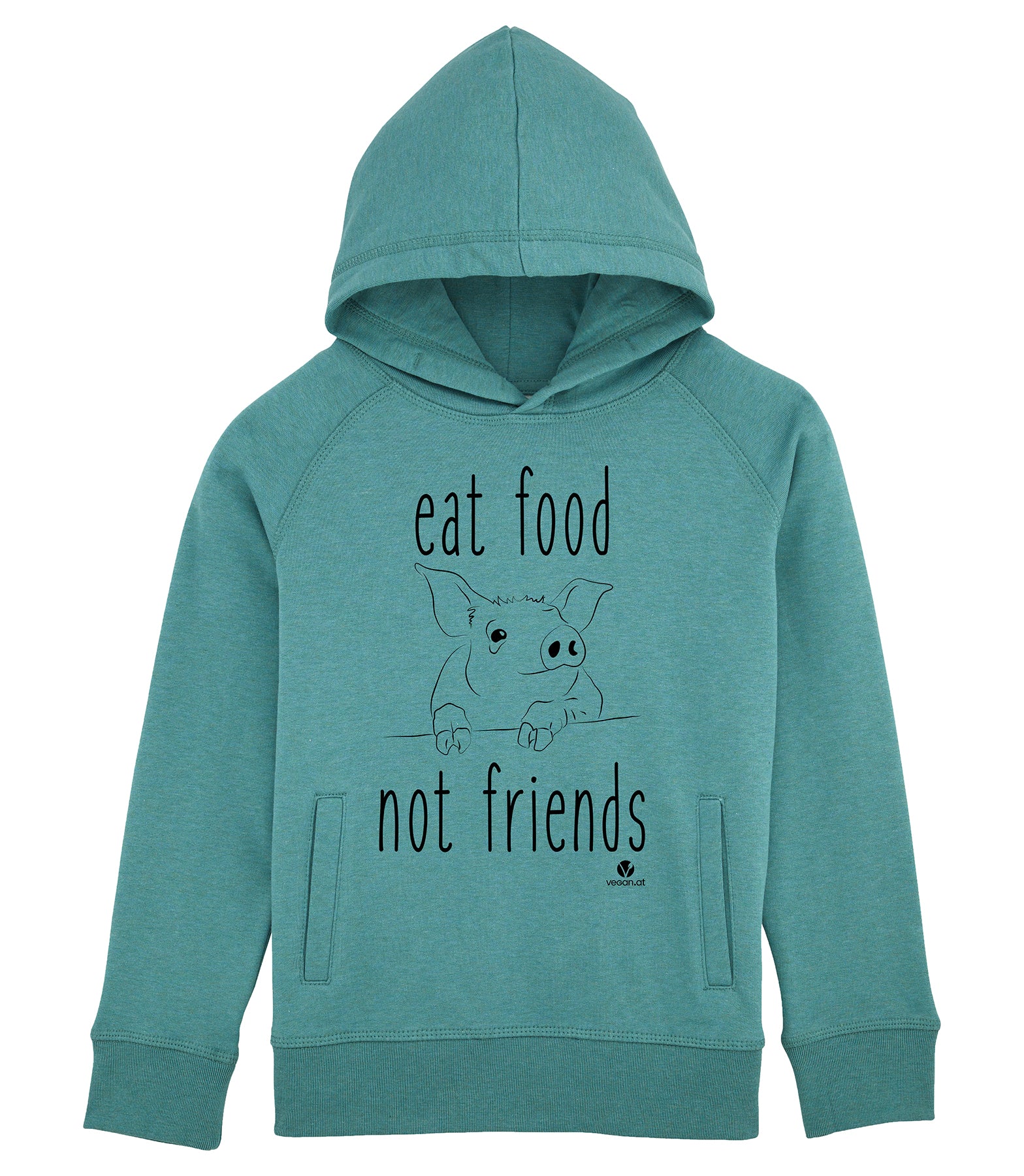 Bild von Kinderpullover Eat Food Not Friends in türkis