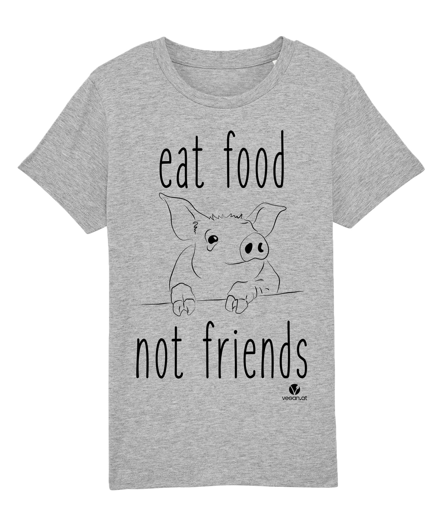 Bild von Kindershirt Eat Food Not Friends in grau