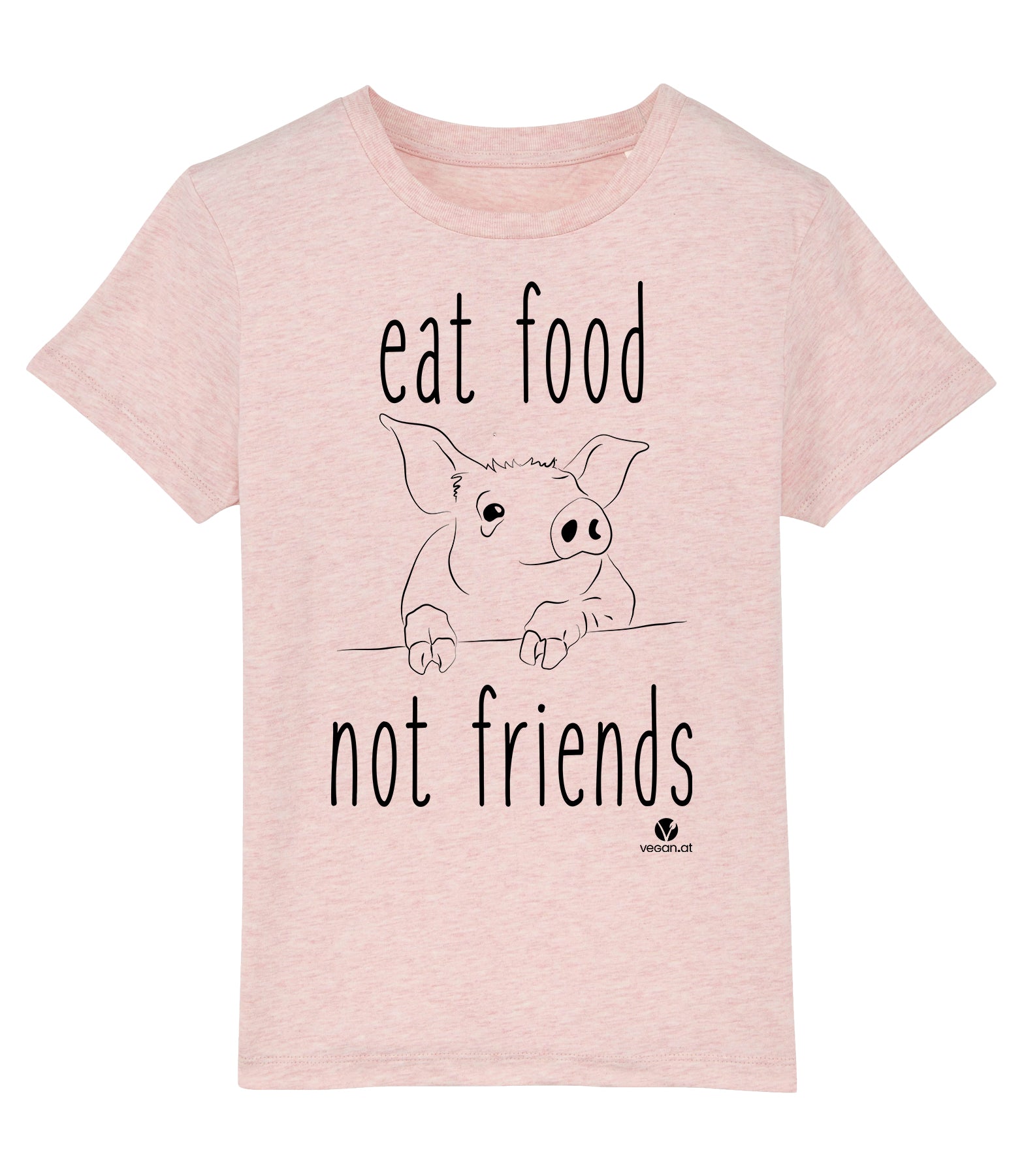 Bild von Kindershirt Eat Food Not Friends in pink