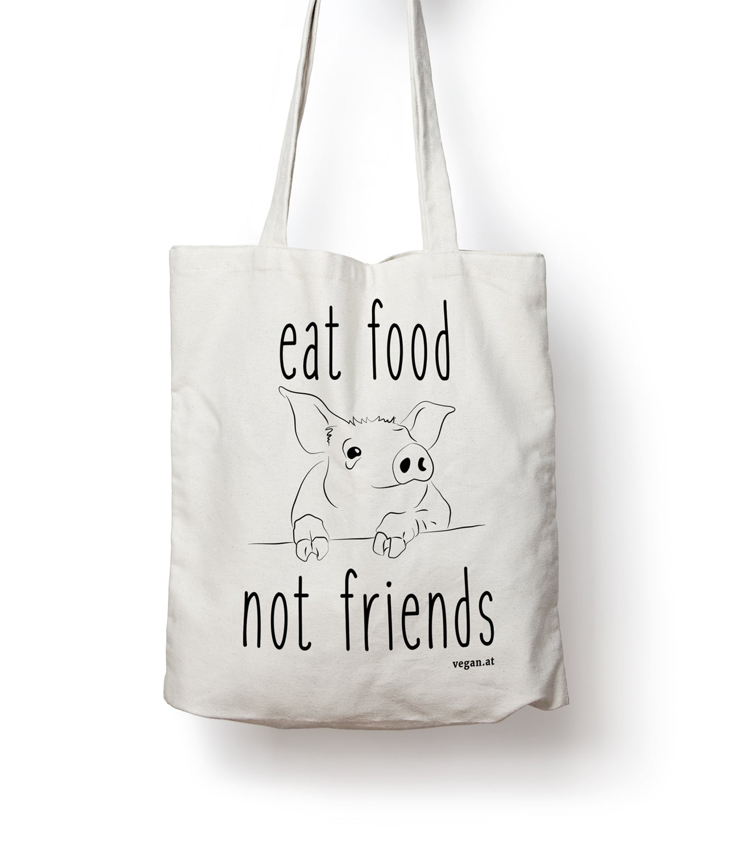 Bild von Stofftasche Eat Food Not Friends in weiß