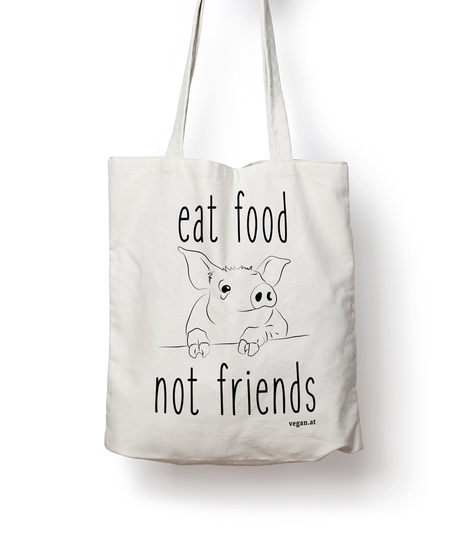 Bild von Stofftasche Eat Food Not Friends in weiß