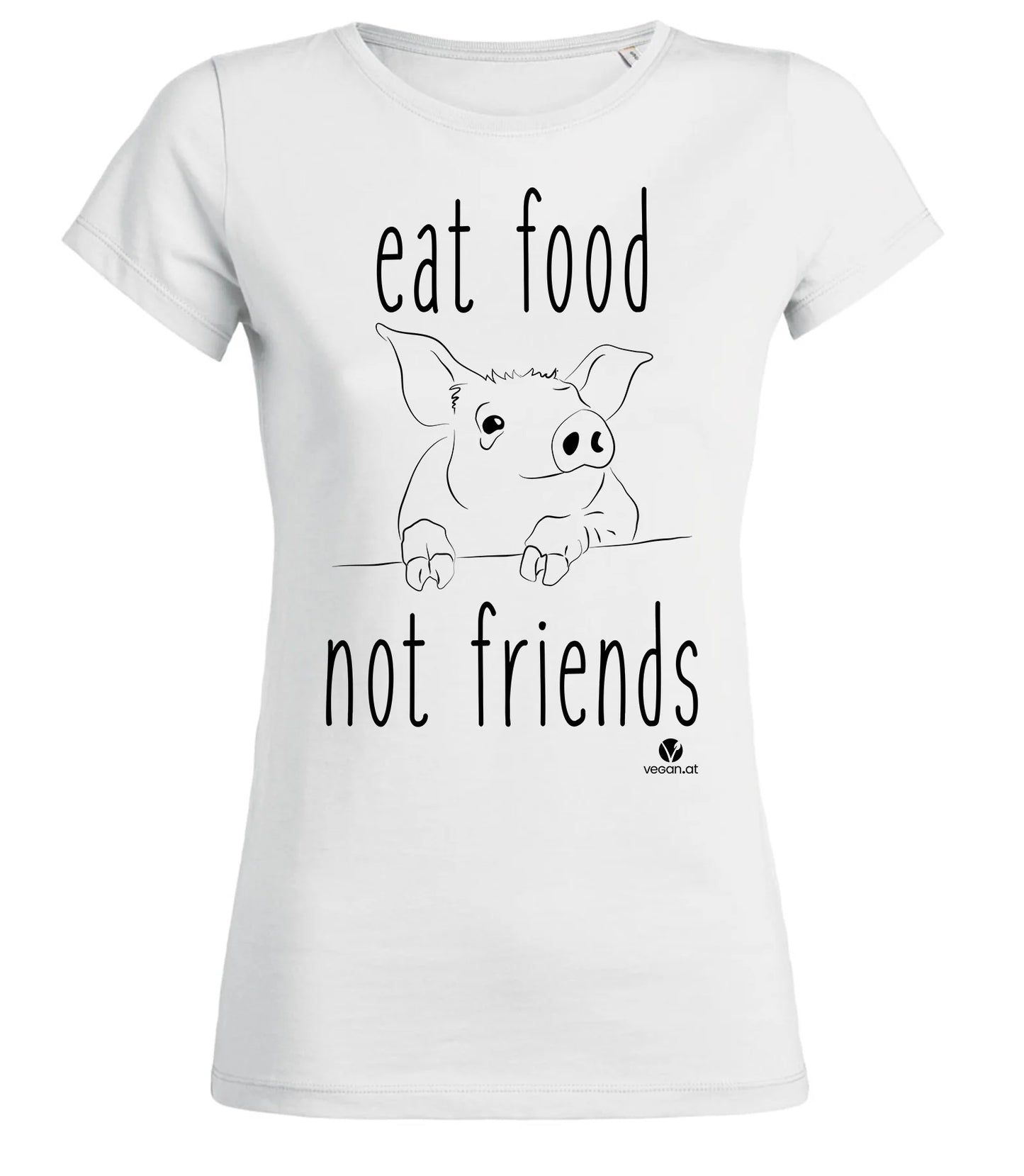 Bild von Shirt Eat Food Not Friends in weiß