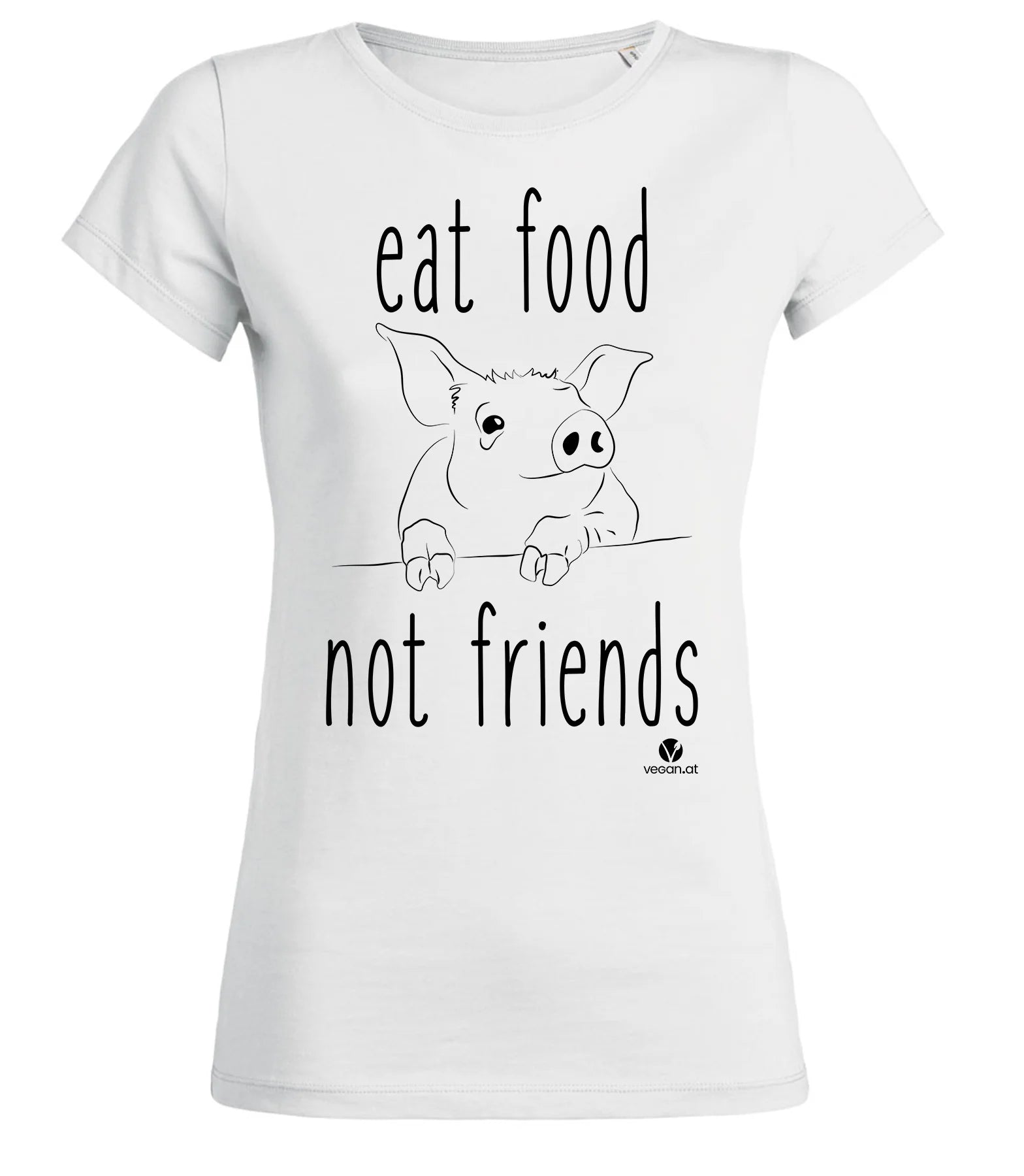 Bild von Shirt Eat Food Not Friends in weiß