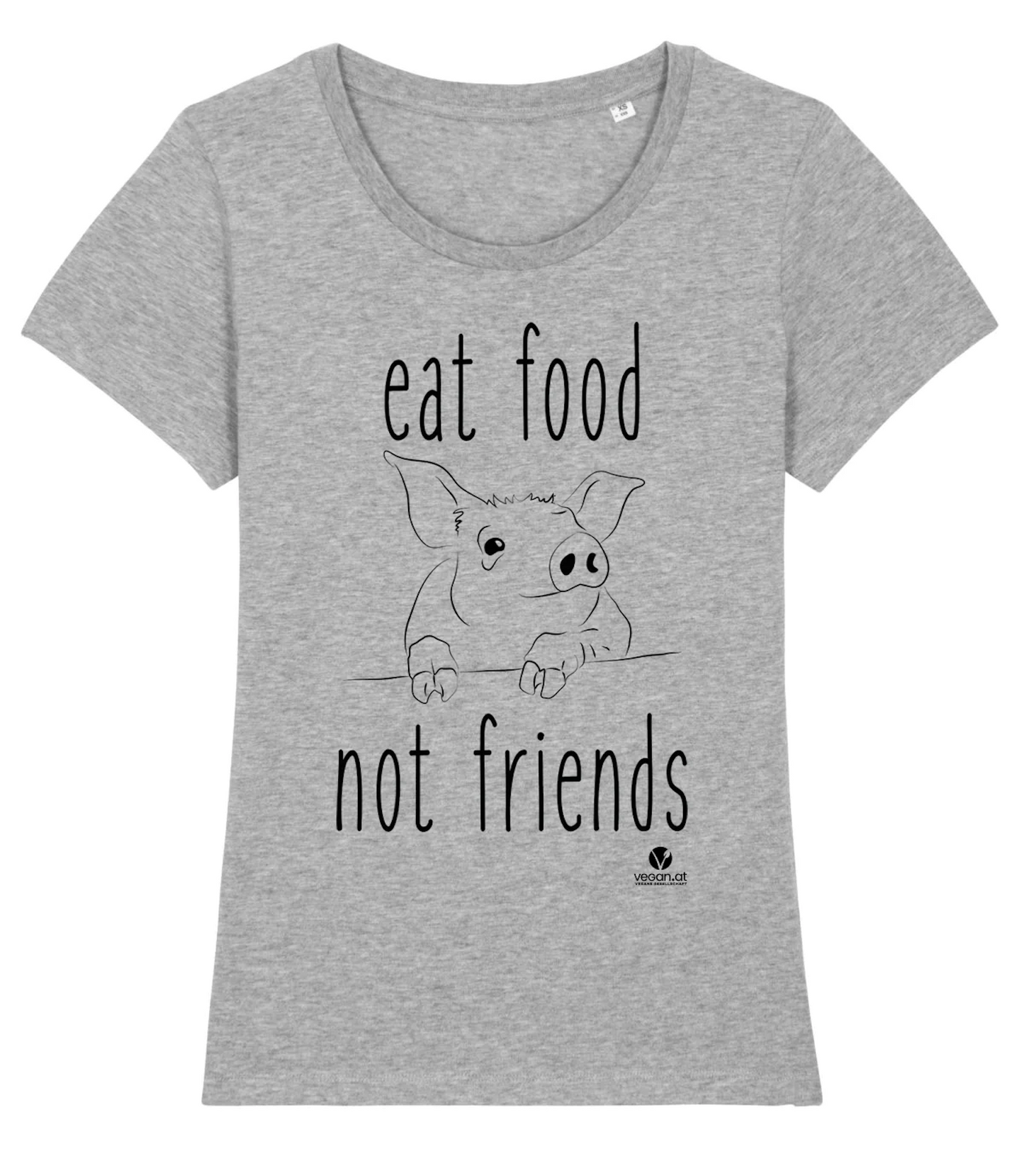 Bild von Shirt Eat Food Not Friends in grau