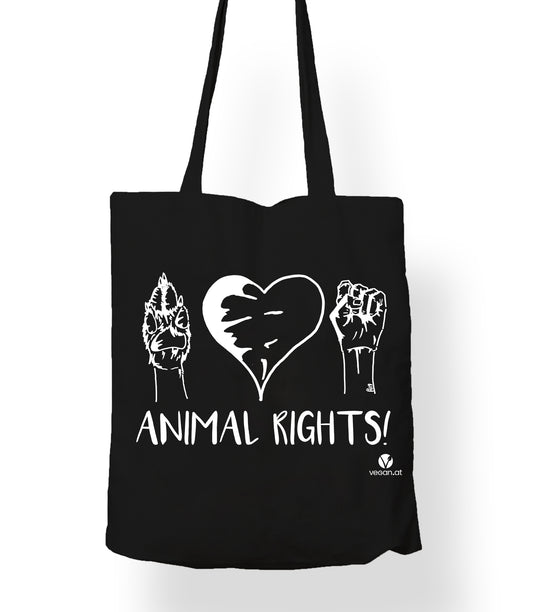 Stofftasche – Animal Rights (weiß oder rosa bedruckt)