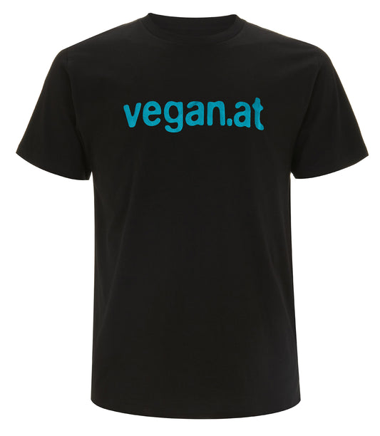 Bild von Shirt vegan.at türkis bedruckt in schwarz