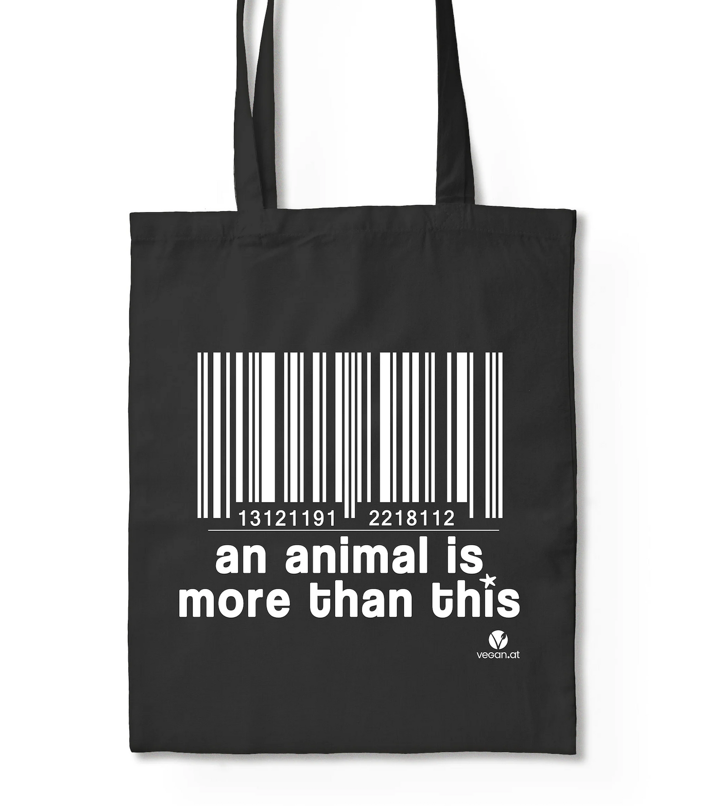 Stofftasche – An Animal Is More Than This (schwarz mit weißem Druck)